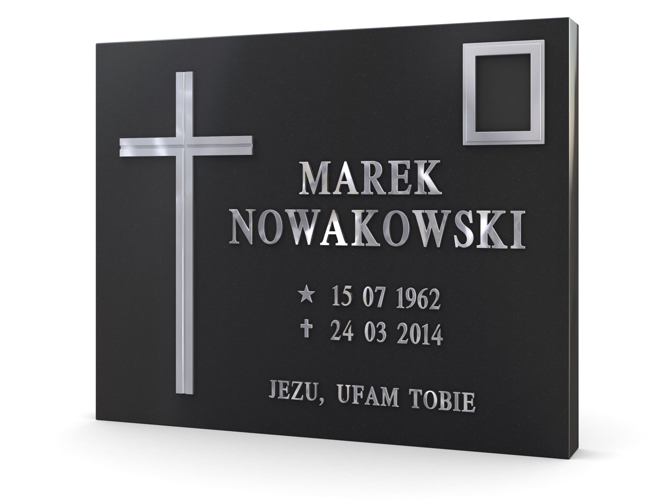 Litery nagrobkowe ze stali nierdzewnej w kroju czcionki Romano od Rodlew QMD – eleganckie i trwałe nazwiska imiona i epigrafy na pomnikach