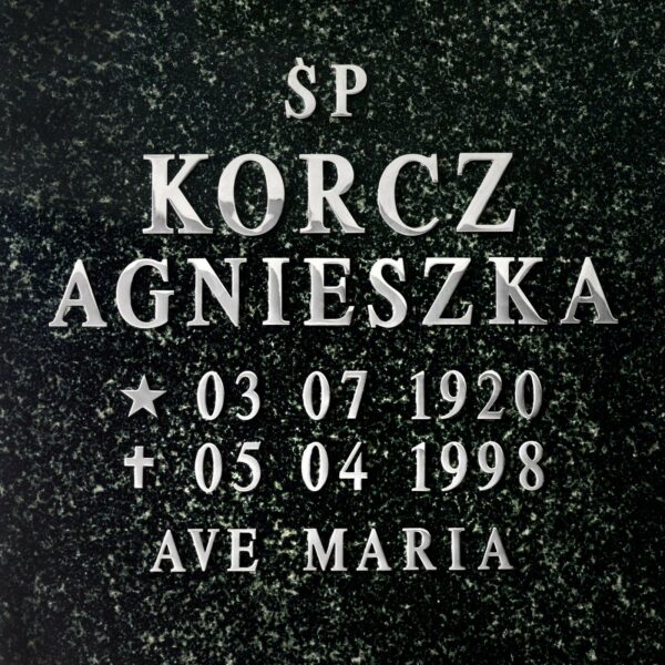 Czcionka Romano ze stali nierdzewnej