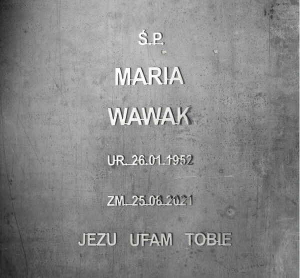 Arial Narrow litery ze stali nierdzewnej , napis nagrobkowy